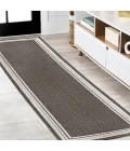 James Modern Border Stripe Black/Cream 2 ft. x 8 ft. Indoor/Outdoor Runner Rug