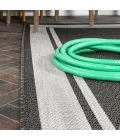James Modern Border Stripe Black/Cream 2 ft. x 8 ft. Indoor/Outdoor Runner Rug