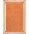 James Modern Border Stripe Orange/Cream 3 ft. x 5 ft. Indoor/Outdoor Area Rug