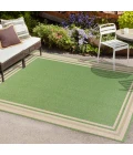 James Modern Border Stripe Green/Cream 5 ft. x 8 ft. Indoor/Outdoor Area Rug