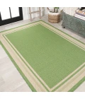 James Modern Border Stripe Green/Cream 5 ft. x 8 ft. Indoor/Outdoor Area Rug
