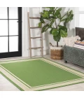 James Modern Border Stripe Green/Cream 5 ft. x 8 ft. Indoor/Outdoor Area Rug
