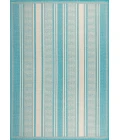 Haynes Modern Double Stripe Aqua/Beige 8 ft. x 10 ft. Indoor/Outdoor Area Rug
