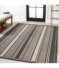 Haynes Modern Double Stripe Black/Cream 3 ft. x 5 ft. Indoor/Outdoor Area Rug