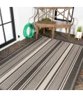 Haynes Modern Double Stripe Black/Cream 3 ft. x 5 ft. Indoor/Outdoor Area Rug