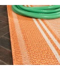 Haynes Modern Double Stripe Orange/Cream 2 ft. x 8 ft. Indoor/Outdoor Runner Rug