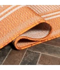 Haynes Modern Double Stripe Orange/Cream 2 ft. x 8 ft. Indoor/Outdoor Runner Rug