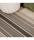 Haynes Modern Double Stripe Cream/Black 2 ft. x 8 ft. Indoor/Outdoor Runner Rug