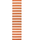 Negril Two-Tone Wide Stripe Orange/Beige 2 ft. x 8 ft. Indoor/Outdoor Runner Rug
