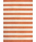 Negril Two-Tone Wide Stripe Orange/Beige 5 ft. x 8 ft. Indoor/Outdoor Area Rug