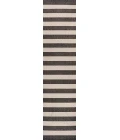 Negril Two-Tone Wide Stripe Black/Beige 2 ft. x 8 ft. Indoor/Outdoor Runner Rug