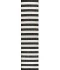 Negril Two-Tone Wide Stripe Black/Cream 2 ft. x 8 ft. Indoor/Outdoor Runner Rug