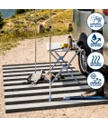 Negril Two-Tone Wide Stripe Black/Cream 2 ft. x 8 ft. Indoor/Outdoor Runner Rug