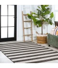 Negril Two-Tone Wide Stripe Black/Cream 8 ft. x 10 ft. Indoor/Outdoor Area Rug