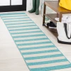 Jonathany Santa Monica SMB203E Aqua/Cream Area Rug 2 ft. X 8 ft. Runner