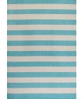 Negril Two-Tone Wide Stripe Aqua/Cream 4 ft. x 6 ft. Indoor/Outdoor Area Rug
