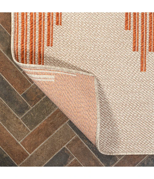 Vinales Diamond Stripe Beige/Orange 2 ft. x 8 ft. Indoor/Outdoor Runner Rug