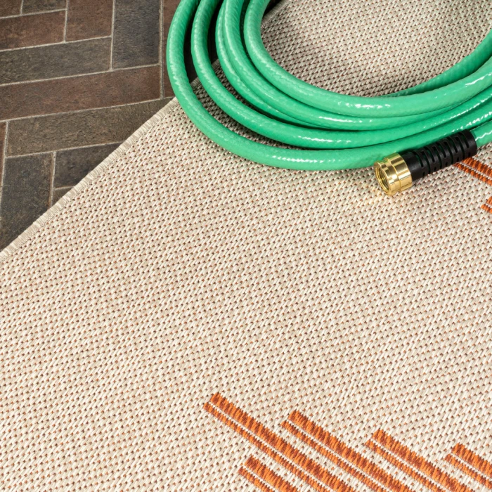 Vinales Diamond Stripe Beige/Orange 2 ft. x 8 ft. Indoor/Outdoor Runner Rug