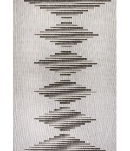 Vinales Diamond Stripe Light Gray/Black 3 ft. x 5 ft. Indoor/Outdoor Area Rug