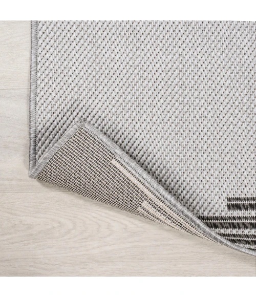 Vinales Diamond Stripe Light Gray/Black 2 ft. x 8 ft. Indoor/Outdoor Runner Rug