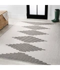 Vinales Diamond Stripe Light Gray/Black 3 ft. x 5 ft. Indoor/Outdoor Area Rug