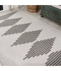Vinales Diamond Stripe Light Gray/Black 3 ft. x 5 ft. Indoor/Outdoor Area Rug