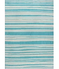 Castara Wavy Stripe Modern Aqua/Cream 8 ft. x 10 ft. Indoor/Outdoor Area Rug