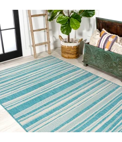 Jonathany Santa Monica SMB205A Aqua/Cream Area Rug 7 ft. 10 in. X 10 ft. Rectangle