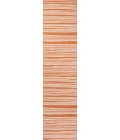 Castara Wavy Stripe Modern Orange/Cream 2 ft. x 8 ft. Indoor/Outdoor Runner Rug