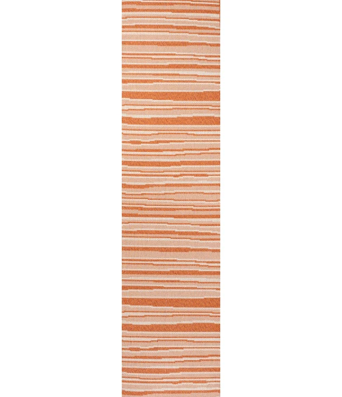 Castara Wavy Stripe Modern Orange/Cream 2 ft. x 8 ft. Indoor/Outdoor Runner Rug