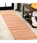 Castara Wavy Stripe Modern Orange/Cream 2 ft. x 8 ft. Indoor/Outdoor Runner Rug