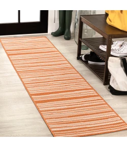 Jonathany Santa Monica SMB205B Orange/Cream Area Rug 2 ft. X 8 ft. Runner