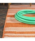 Castara Wavy Stripe Modern Orange/Cream 2 ft. x 8 ft. Indoor/Outdoor Runner Rug