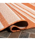 Castara Wavy Stripe Modern Orange/Cream 2 ft. x 8 ft. Indoor/Outdoor Runner Rug