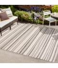 Castara Wavy Stripe Modern Cream/Dark Gray 3 ft. x 5 ft. Indoor/Outdoor Area Rug