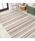 Castara Wavy Stripe Modern Cream/Dark Gray 3 ft. x 5 ft. Indoor/Outdoor Area Rug