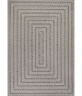 Chevron Modern Concentric Squares Black/Light Gray 8 ft. x 10 ft. Indoor/Outdoor Area Rug