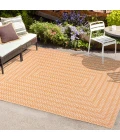 Chevron Modern Concentric Squares Orange/Cream 8 ft. x 10 ft. Indoor/Outdoor Area Rug