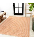 Chevron Modern Concentric Squares Orange/Cream 8 ft. x 10 ft. Indoor/Outdoor Area Rug