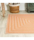 Chevron Modern Concentric Squares Orange/Cream 8 ft. x 10 ft. Indoor/Outdoor Area Rug