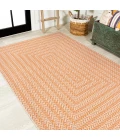 Chevron Modern Concentric Squares Orange/Cream 8 ft. x 10 ft. Indoor/Outdoor Area Rug