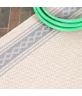 Lucia Classic Diamond Border Cream/Blue 2 ft. x 8 ft. Indoor/Outdoor Runner Rug