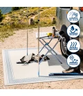Lucia Classic Diamond Border Cream/Blue 2 ft. x 8 ft. Indoor/Outdoor Runner Rug
