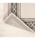 Lucia Classic Diamond Border Cream/Black 2 ft. x 8 ft. Indoor/Outdoor Runner Rug