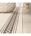 Lucia Classic Diamond Border Cream/Black 2 ft. x 8 ft. Indoor/Outdoor Runner Rug