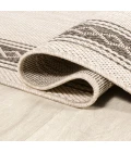 Lucia Classic Diamond Border Cream/Black 2 ft. x 8 ft. Indoor/Outdoor Runner Rug