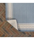 Lucia Classic Diamond Border Blue/Cream 2 ft. x 8 ft. Indoor/Outdoor Runner Rug