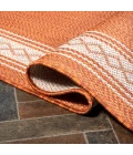Lucia Classic Diamond Border Orange/Cream 2 ft. x 8 ft. Indoor/Outdoor Runner Rug