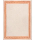 Lucia Classic Diamond Border Cream/Orange 8 ft. x 10 ft. Indoor/Outdoor Area Rug