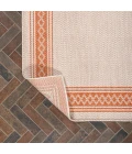 Lucia Classic Diamond Border Cream/Orange 2 ft. x 8 ft. Indoor/Outdoor Runner Rug